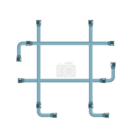Illustration for Ware pipes System Flat, pipes for water, gas, oil. Vector illustration in a flat style. - Royalty Free Image