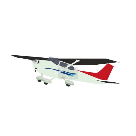 Ilustración de Ilustración del vector plano de la hélice, aviones ligeros pequeños con un solo motor. - Imagen libre de derechos