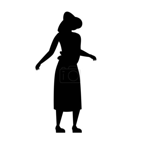 Téléchargez les illustrations : Silhouette fille mode, silhouette fille, Illustration vectorielle personnes - en licence libre de droit