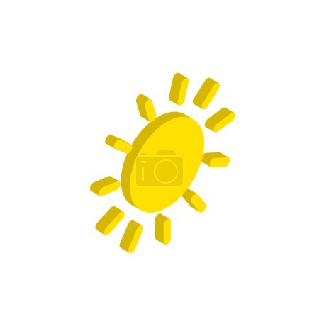 Illustration for Sun isometric icon. Sun icon for web, Vector illustration. - Royalty Free Image