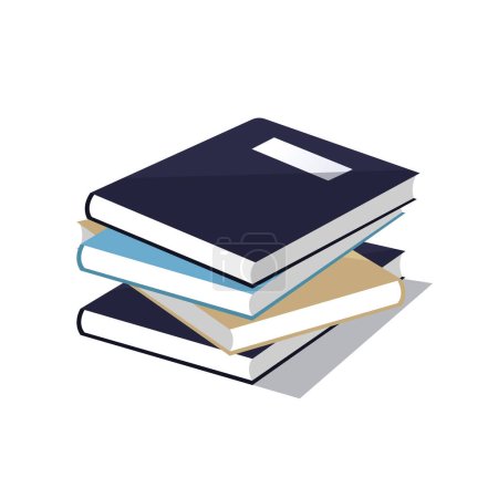 Illustration for Pile of colorful books in design. education with piles of books. Book icon set in flat style design. vector illustration. - Royalty Free Image