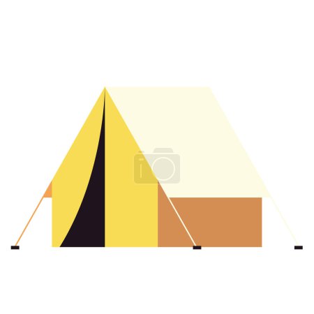Ilustración de Campings para tiendas al aire libre. Ilustración vectorial para turismo de naturaleza, viajes, aventura. Concepto de elemento de tienda - Imagen libre de derechos