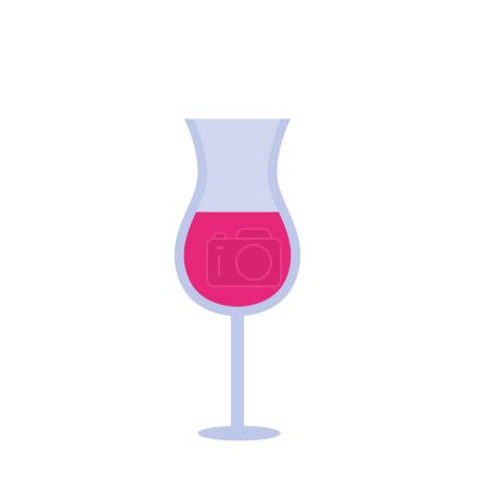 Téléchargez les illustrations : Icône en verre de vin, illustration vectorielle plate. - en licence libre de droit