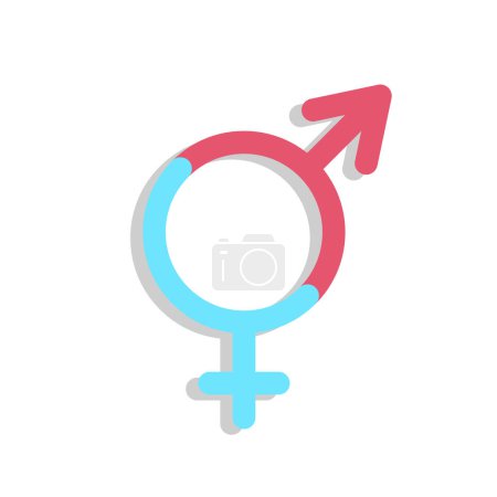 Illustration for Heterosexual symbol icon vector, male and female flat sign, solid pictogram isolated on white. gender icons for logos or illustrations - Royalty Free Image