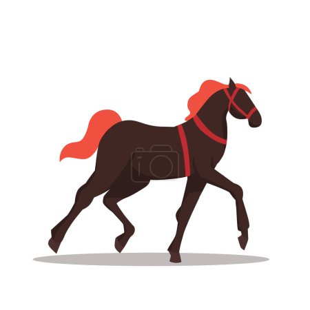 Téléchargez les illustrations : Illustration vectorielle d'un cheval, pour le cheval, concept de course chariote - en licence libre de droit