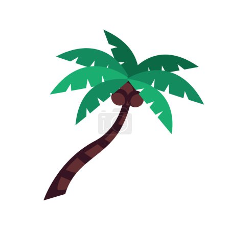 Illustration for Palm tree isolated on white background. Beautiful palm vector trees set vector illustration - Royalty Free Image