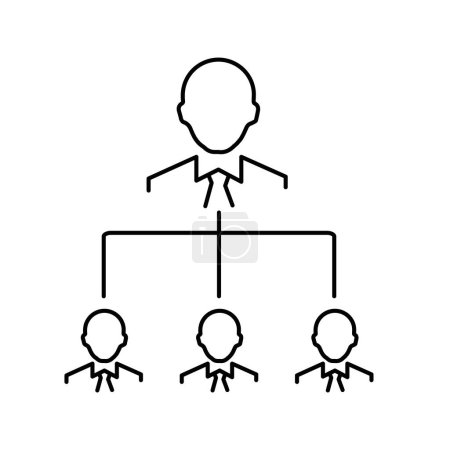 Ilustración de Organigrama jerarquía vector iconos. Jefe de departamentos. Estructura subordinada de gestión empresarial. - Imagen libre de derechos