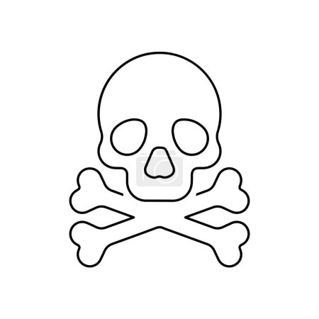 Téléchargez les illustrations : Icônes de mort du crâne, icône vectorielle plate dangereuse ou empoisonnée pour applications et sites Web, conception d'icônes Crossbones - en licence libre de droit