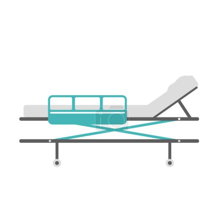 Illustration for Hospital bed. medical equipment Vector flat illustration. - Royalty Free Image