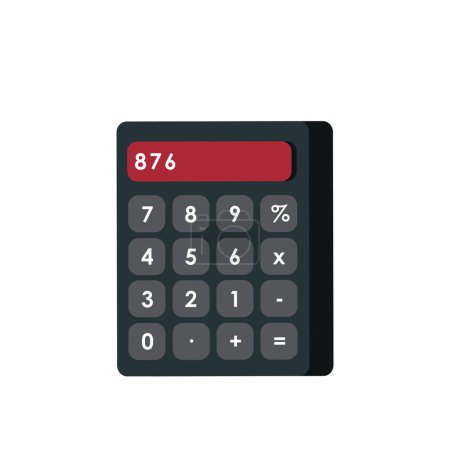 Ilustración de Calculadora icono plano, Calculadora escolar, Calculadora portátil electrónica vectorial. - Imagen libre de derechos