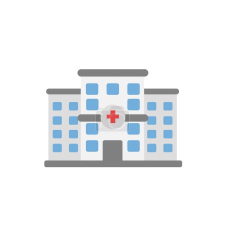 Illustration for Vector illustration of flat style medical hospital building. Isolated on white background. - Royalty Free Image