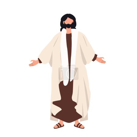 Illustration for Holy christ jesus character cartoon - Royalty Free Image