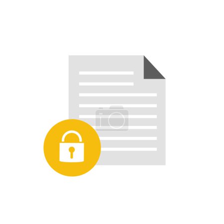 Illustration for Documents with locked access. protection document. privacy and and safe. Vector illustration. - Royalty Free Image