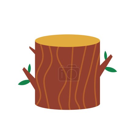 Illustration for Tree Stump icons. tree stump in the Ground as Felled or Cut Trunk Vector Illustration - Royalty Free Image