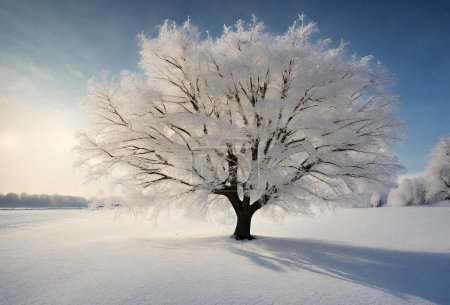 Photo for Winter forest snow covered tree - Royalty Free Image