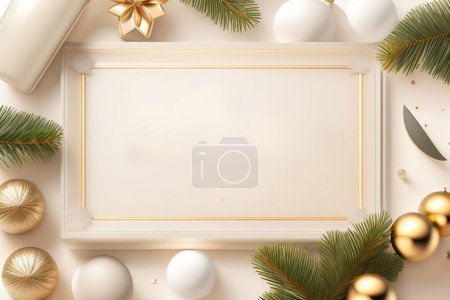 Foto de Feliz Navidad hermoso diseño de marco con espacio de texto - Imagen libre de derechos