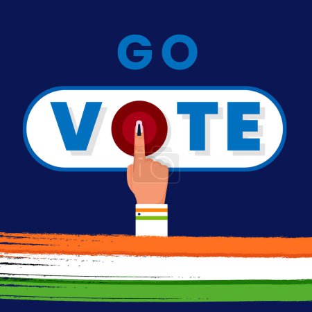 Illustration for Illustration of hand with voting sign of India - Royalty Free Image