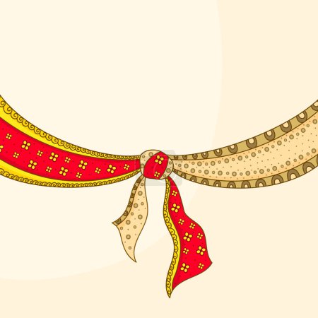 Indian Wedding Knot Symbol Colorful Vector Illustration.