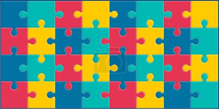Modèle de fond de puzzle Journée mondiale de sensibilisation à l'autisme. Symbole d'autisme. Soins de santé Fond plat médical de la célébration du 02 avril.