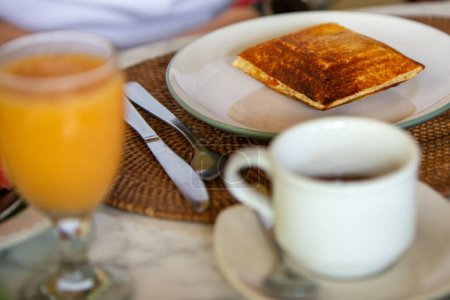 Photo for Jaffle with Coffee and Tea for breakfast - Royalty Free Image