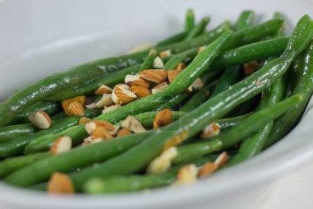 Photo for Green Bean Almandine freshly cooked - Royalty Free Image