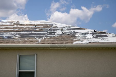 Photo for Roof still not fixed after hurricane ian - Royalty Free Image