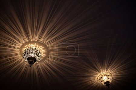 Photo for Ceiling lights home decoration making a starburst - Royalty Free Image