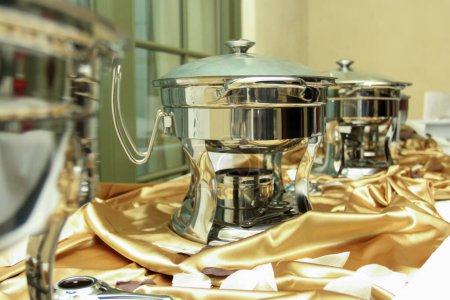 Set up of chafing Dishes for an event