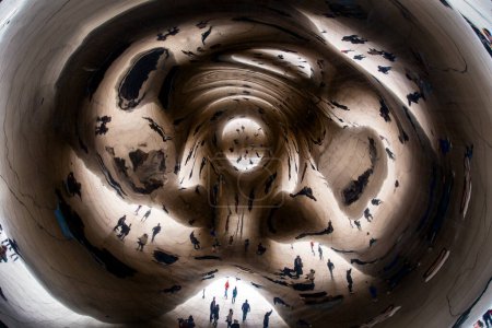 Artistic shot Under the Bean in Chicago, Illinois