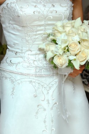 Bridal Front Detailed with Bouquet