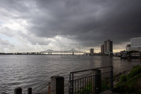 New Orleans bay area with stormy clouds