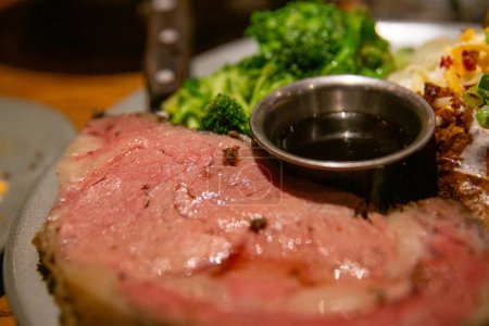 Photo for Juicy prime rib with two sides - Royalty Free Image