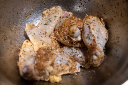 Seasoned Raw Chicken wings to be air fried