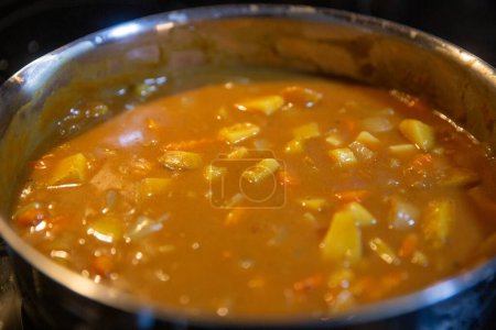 Japanese Curry being made on the stove top