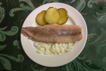 Dutch Herring Plated with onions and pickles