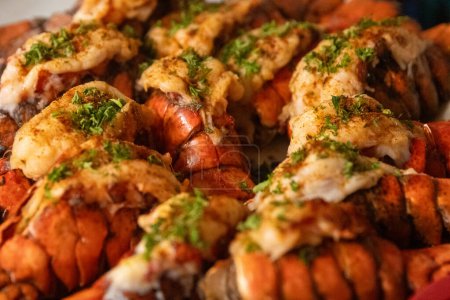 Bunch of Broiled Lobster Tails for a dinner party