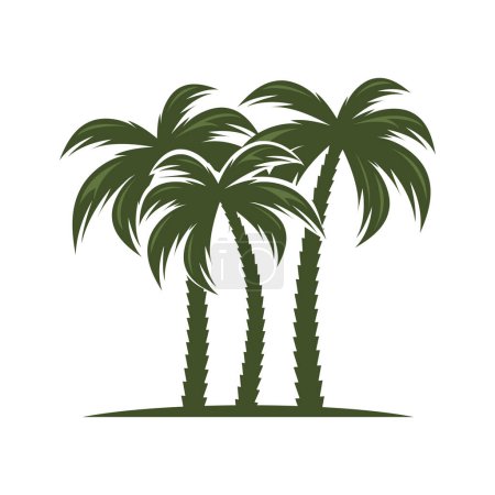 Téléchargez les illustrations : Icône palmier dessin vectoriel illustration arbre tropical symbole - en licence libre de droit