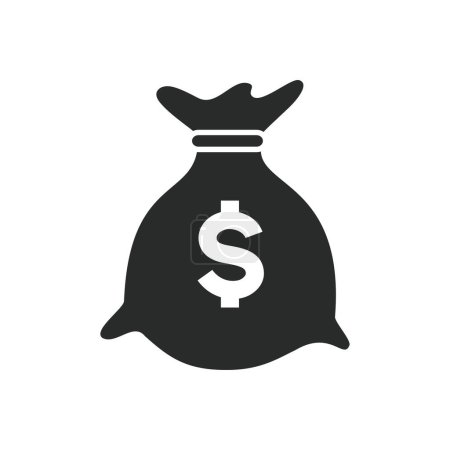 Téléchargez les illustrations : Illustration vectorielle graphique icône sac d'argent - en licence libre de droit