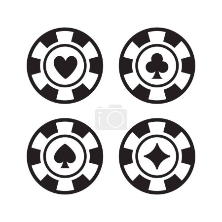 illustration vectorielle de symbole de conception de puce de poker