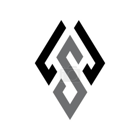 latter s w monogram logo vector design illustration