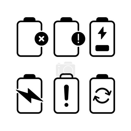 Akku-Icon-Pack-Vektorenergie-Symbol