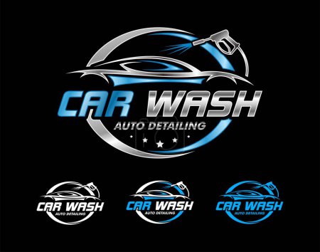 Photo for Car wash auto detailing vector logo - Royalty Free Image