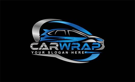Téléchargez les illustrations : Car sticker Wrap Logo Template modern design - en licence libre de droit