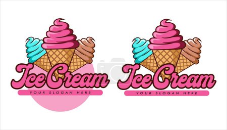 Illustration for Ice cream cones logo on white background - Royalty Free Image