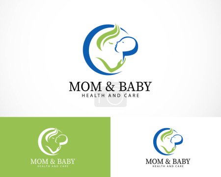 Illustration for Mom and baby logo creative health and care logo icon medical clinic - Royalty Free Image