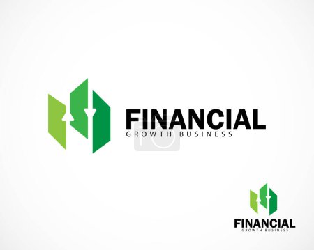 Téléchargez les illustrations : Logo financier croissance créative icône de l'entreprise symbole flèche investissement m logo - en licence libre de droit