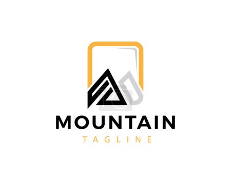 Téléchargez les illustrations : Logo montagne ligne logo montagne - en licence libre de droit