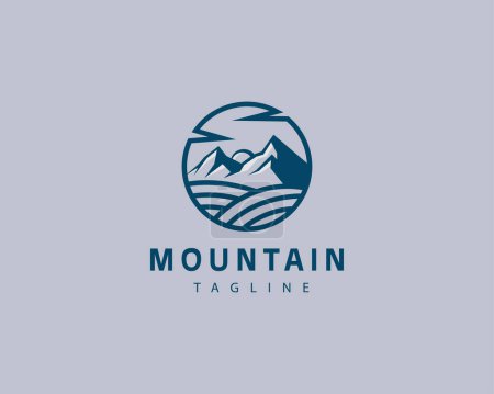 Ilustración de Logo de montaña logo de montaña creativo logo de montaña azul - Imagen libre de derechos