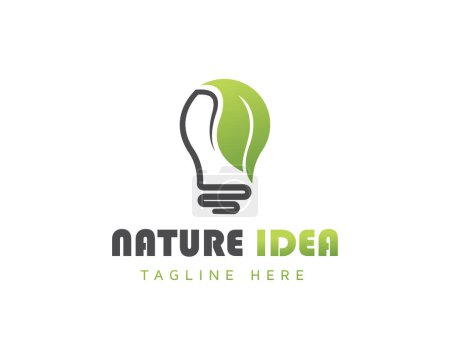 Ilustración de Logotipo de la idea de la naturaleza logo de la lámpara - Imagen libre de derechos