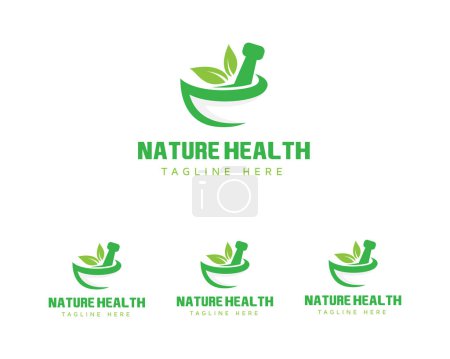 Illustration for Nature health logo health logo leave logo - Royalty Free Image